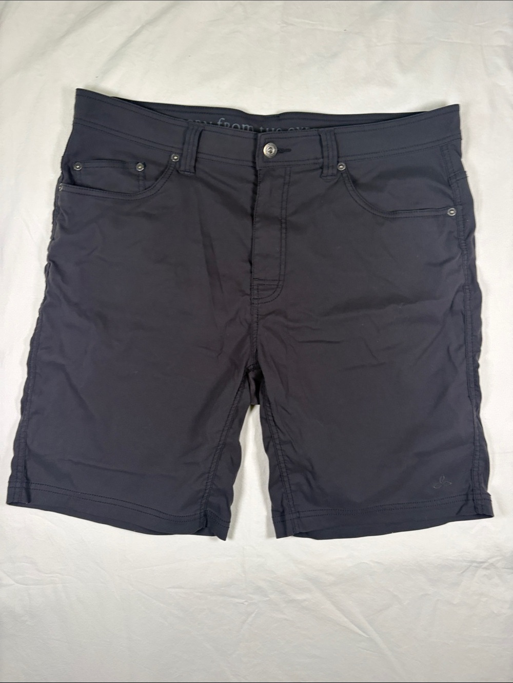 Men's Slim Fit Charcoal Flat-Front Shorts